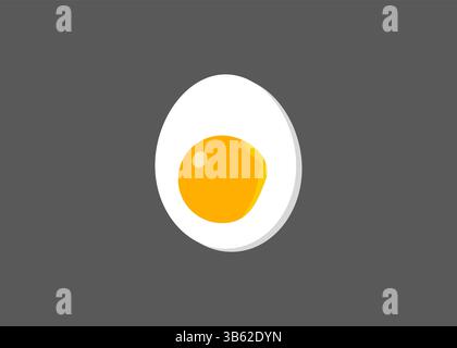 Œuf bouilli avec dessin d'illustration de nourriture vectorielle de jaune Illustration de Vecteur