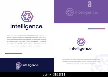 Intelligence Developer Digital Technology logo Branding Design Template Business Mobile App Illustration de Vecteur