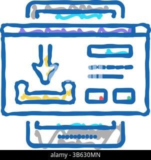 télécharger le contenu icône du contenu généré par les consommateurs illustration de doodle Illustration de Vecteur