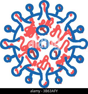 anticorps attaquant l'icône de virus griodle illustration Illustration de Vecteur