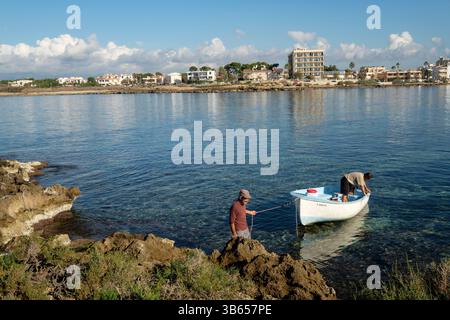 Site archéologique punique, Na Galera islet, Can Pastilla, à Palma, Majorque, îles Baléares, Espagne, Europe Banque D'Images