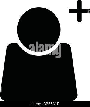 Icône Ajouter un contact – profil utilisateur simple avec plus Sign for App ou interface Design Illustration de Vecteur