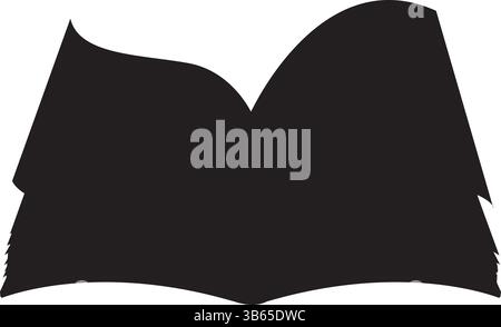 Illustration vectorielle de silhouette d'icône de livre ouvert noir Illustration de Vecteur