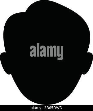 Silhouette d'une icône de tête humaine Illustration de Vecteur