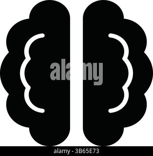 Silhouette de l'icône du cerveau humain Illustration de Vecteur