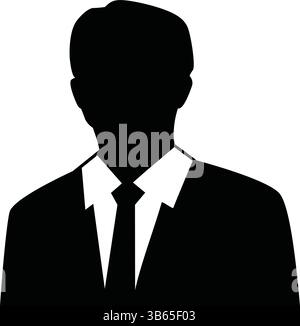 Silhouette d'homme d'affaires en costume icône Design pour un usage professionnel - icône de profil - Avatar masculin Illustration de Vecteur