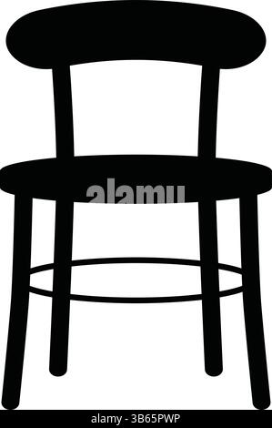 Icône de silhouette de chaise noire minimaliste Illustration de Vecteur