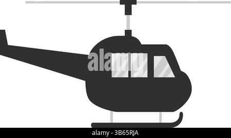Icône d'hélicoptère noir Silhouette illustration vectorielle Illustration de Vecteur