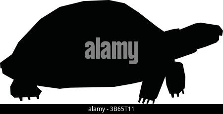 Silhouette d'une icône de tortue isolée sur fond blanc Illustration de Vecteur