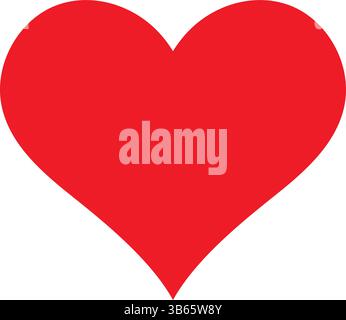 Symbole de coeur rouge isolé sur fond blanc Illustration de Vecteur