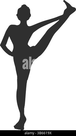 Jeune femme concentrée pratiquant Sunrise Yoga dans un endroit calme de la forêt naturelle pour améliorer la paix intérieure, l'équilibre et la force du corps Illustration de Vecteur