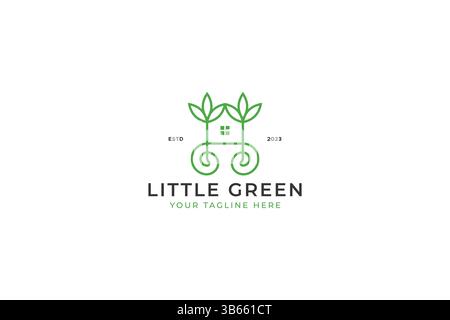 Greenery Seed Botanical House Plant Property et concept de logo résidentiel Illustration de Vecteur