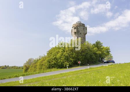 Tour d'attente historique Wehnder Warte, Lindenberg à Eichsfeld, Thuringe, Allemagne, Europe Banque D'Images