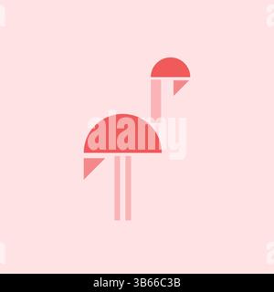 Illustration vectorielle géométrique de flamant flamant | Design moderne d'art d'oiseau bas poly Illustration de Vecteur