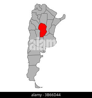 Cordoba del Fuego de l'Argentine forme de symbole de carte, illustration vectorielle d'icône de voyage web . Illustration de Vecteur