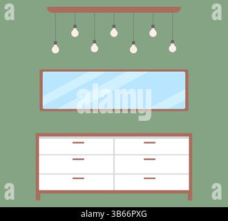Décoration, mobilier et intérieur scandinaves. Intérieur élégant de chambre ou de salon dans le style hygge. Confortable appartement moderne confortable. Isolé f Illustration de Vecteur