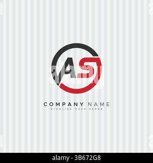 AS minimal Vector logo - simple Business logo pour monogrammes A et S. Illustration de Vecteur