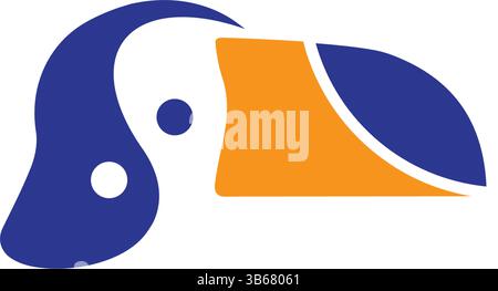 Logo Toucan abstrait coloré Illustration de Vecteur