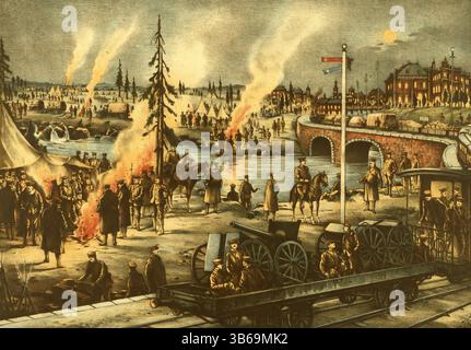 Camping de l'armée expéditionnaire en Sibérie, vers 1919. Banque D'Images