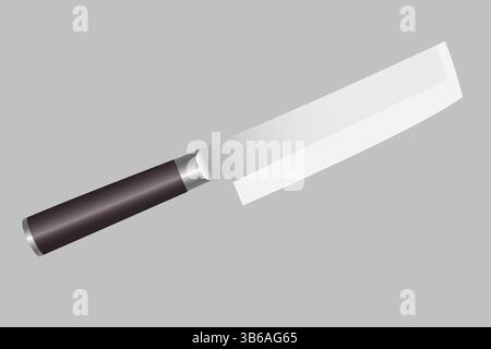 Illustration vectorielle de couteau Usuba | conception traditionnelle japonaise de couteau à légumes Illustration de Vecteur
