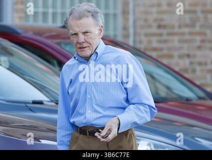 2 août 2022 : L'ancien président de la Chambre des représentants de l'Illinois Michael Madigan arrive à son bureau à Chicago le 18 octobre 2021. (Crédit image : © Jose M. Osorio/Chicago Tribune via ZUMA Press Wire) Banque D'Images