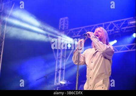 23 juillet 2022, Sheffield, South Yorkshire, Royaume-Uni : Sam Ryder interprète sa chanson Eurovision Spaceman au tramlines Festival de Sheffield. (Crédit image : © Robin Burns/SOPA images via ZUMA Press Wire) Banque D'Images