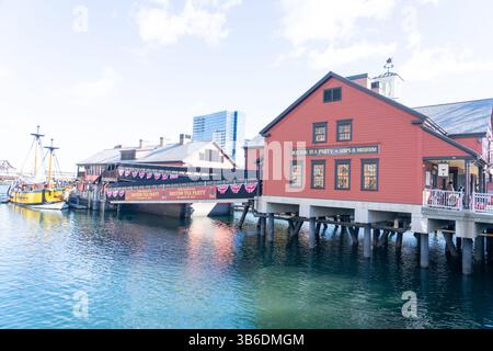Tea Party Ships and Museum sur Fort point Channel dans le South Boston Waterfront, ma, États-Unis Banque D'Images