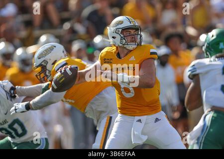 16 SEPTEMBRE 2023 : le quarterback Billy Wiles (8 ans) de Southern Miss Golden Eagles passe lors d'un match de football universitaire entre la Tulane Green Wave et les Southern Miss Golden Eagles au M.M. Roberts Stadium à Hattiesburg, Mississippi. Bobby McDuffie/CSM (crédit image : Banque D'Images