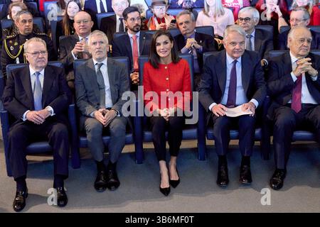 18 mars 2024, Madrid, Madrid, Espagne : LA REINE LETIZIA d’Espagne assiste à la cérémonie de remise de l’aide à l’action sociale de la Fondation Mutua Madrileâ€“a (crédit image : © Mike Chicorro/ZUMA Press Wire) Banque D'Images