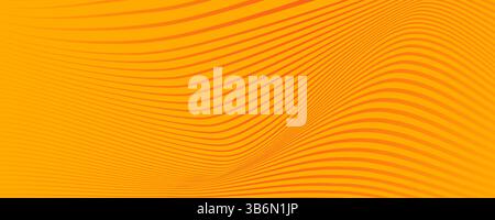 Lignes ondulées orange abstraites isolées sur fond jaune. Fond de lignes courbes fluides parfait pour le web, l'impression, les animations, les cartes de luxe Illustration de Vecteur