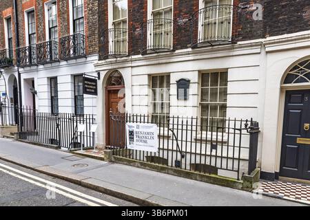 Benjamin Franklin House - musée au 36 Craven Street. Londres, Royaume-Uni, 16 mars 2024 Banque D'Images