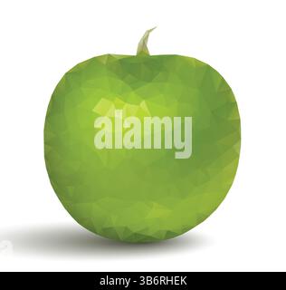 Fruit de pomme verte dans le style origami Illustration de Vecteur