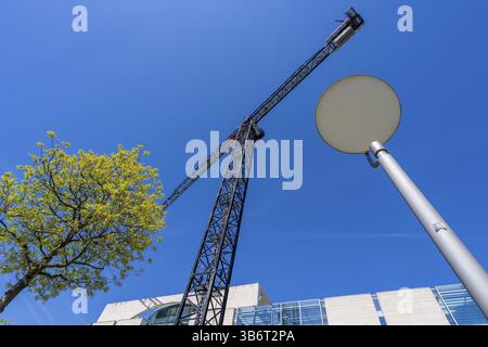 Travaux de construction de la Chancellerie fédérale dans le district gouvernemental de Berlin, Allemagne, Europe Banque D'Images