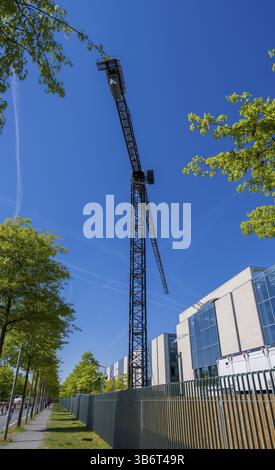 Travaux de construction de la Chancellerie fédérale dans le district gouvernemental de Berlin, Allemagne, Europe Banque D'Images