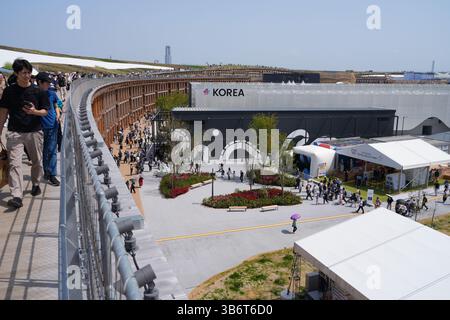 OSAKA, JAPON -19 avril 2025 - vue du Pavillon de la Corée à l'exposition universelle de 2025 (Osaka–Kansai Banpaku) tenue à Osaka, Kansai, Japon, d'avril à octobre Banque D'Images