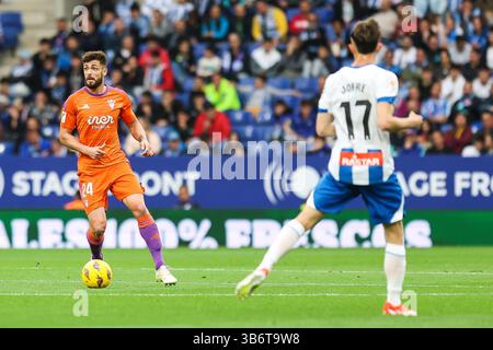 7 avril 2024, Barcelone, null, Espagne : Barcelone, Espagne. 07 avril 2024. Antonio Cristian (24 ans) d'Albacete vu lors du match de LaLiga 2 entre Espanyol et Albacete au stade Stage Front de Barcelone. (Crédit image : © Gonzales photo/Gonzales photo via ZUMA Press) Banque D'Images