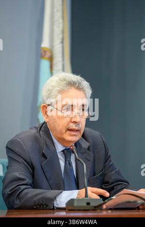 26 juin 2023, Rome, Italie : ABDELLAH REDOUANE, Secrétaire général du Centre culturel islamique d'Italie, lors de la présentation du livre "L'amour qui danse", sur l'histoire de Rumi, poète et maître soufi, dans la salle de conférence de la Grande Mosquée de Rome. Selon le rapport de la Fondation ISMU sur les migrations 2023, au 1er janvier 2023, il y avait environ 5 millions et 775 000 étrangers présents en Italie, soit 55 000 de moins qu'à la même date en 2022, le bilan démographique montre une croissance significative de la population étrangère résidant en Italie et, cependant, la compon irrégulière Banque D'Images