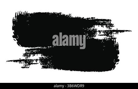 Grunge pinceau marque ou forme en couleur noire, élément vectoriel dessiné à la main pour des projets de conception créatifs, des affiches et numériques intégrés Illustration de Vecteur