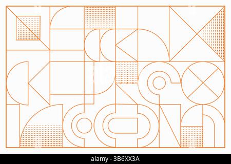 Un design Bauhaus géométrique élégant dans des tons dorés avec des lignes audacieuses et des formes abstraites. Illustration de Vecteur