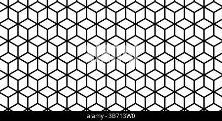 Motif en forme de cube. Carrés répétés en projection 3D. Mosaïque de sol carrelé. Imprimé géométrique abstrait minimaliste. Papier peint avec illusion d'optique. Illustration graphique vectorielle. Illustration de Vecteur