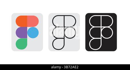 Logo Figma. Outil de conception logo.vecteur de logotype de symbole d'icône de médias sociaux Illustration de Vecteur