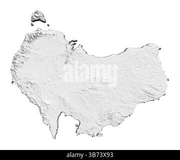 Une carte blanche d'une Australie avec des montagnes et un littoral. La carte est très détaillée et montre le terrain de la région Illustration de Vecteur