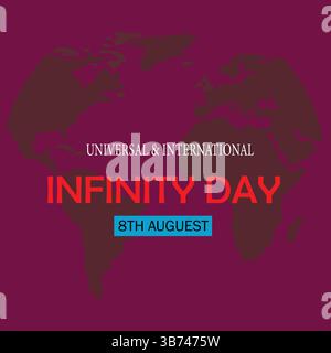 Universal & International Infinity Day social Media Post / Banner Design avec fond de carte du monde - fichier EPS modifiable. Illustration de Vecteur