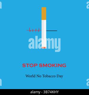 Journée mondiale sans tabac 31 mai. Conception créative d'affiche et de bannière pour la campagne anti-tabac. Concept cigarette vs vie. Arrêtez de fumer maintenant ! Illustration de Vecteur