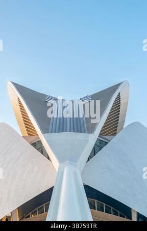Conception sur le toit du Palau de les Arts Reina Sofia en Espagne. Couronne blanche futuriste de l'Opéra de Valence. Superbe plateau architectural blanc en SP Banque D'Images