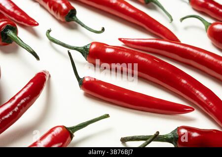 Gros plan sur la sélection de piments Chili. Banque D'Images