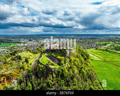 Château de Stirling d'un drone, Stirling, Écosse, Angleterre Banque D'Images