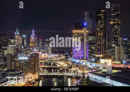 Melbourne Night (Melbourne). Lieu de tournage : Melbourne Banque D'Images