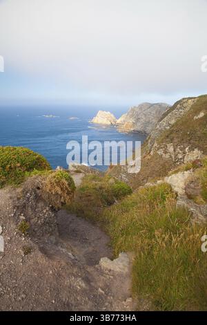 Vue des falaises de danger à Cabo Penas, Asturies, Espagne, Europe Banque D'Images
