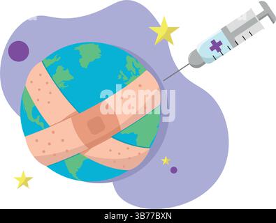 Terre se faisant vacciner. Illustration vectorielle Illustration de Vecteur